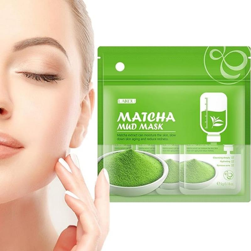 12 Pack of Refreshing Matcha Mud Mask Sachets - 5g Each - Deep Cleansing and Moisturizing