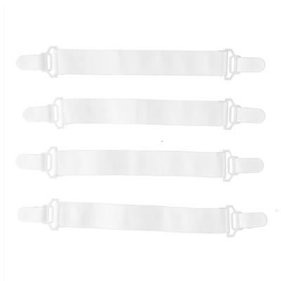 4 STÜCK Bettlakenspanner Verstellbare Elastische Bänder Befestigungsclips Halter BettmatratzenbefestigerWeiß