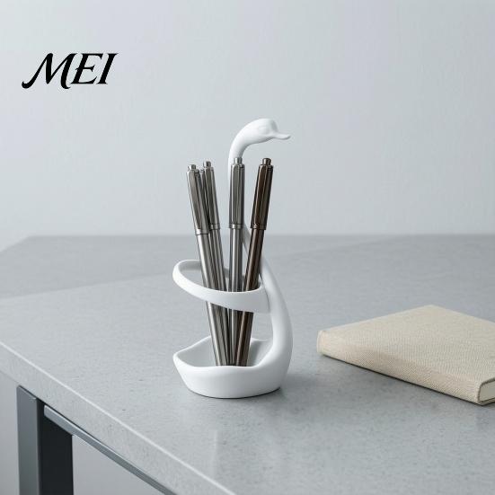 Elegant Swan Design Holder 3D Printed Storage Rack with Ventilation And Draining Base, Compact Multi-use Organizer Multi-Purpose Toothbrush