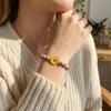 Vintage Bohemian Yellow Sunflower Bracelet for Women Natural Stone Beaded Braided Rope Adjustable Friendship Jewelry Bestie Gift