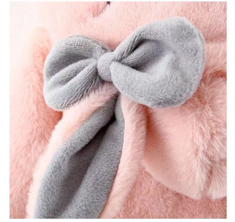 Children's Long-Sleeve Hooded Coat with Rabbit Ears - Winter 2023 Collection