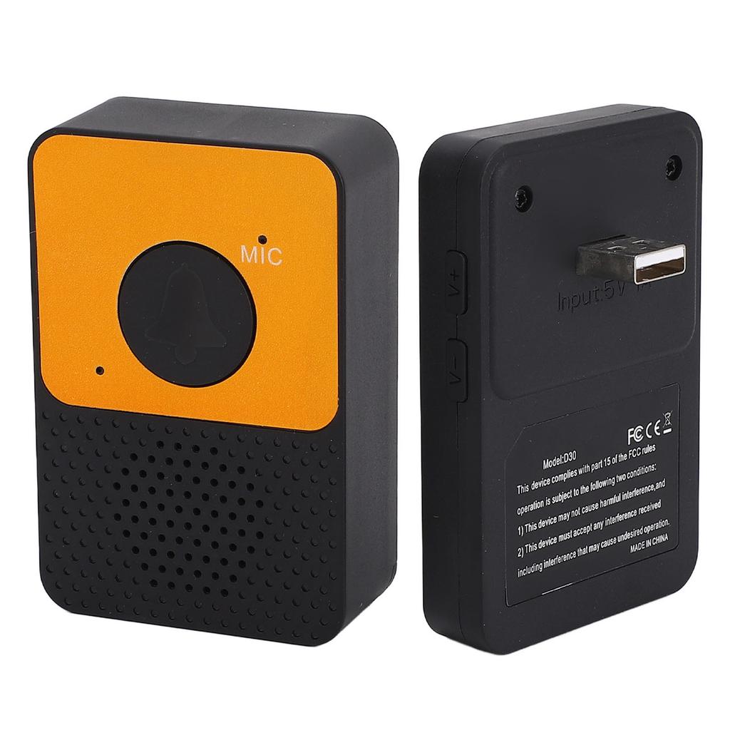 Wireless Doorbell 8 Volume Levels 1000ft Range Water Resistant LED Flash 4 Ringtones Two Way