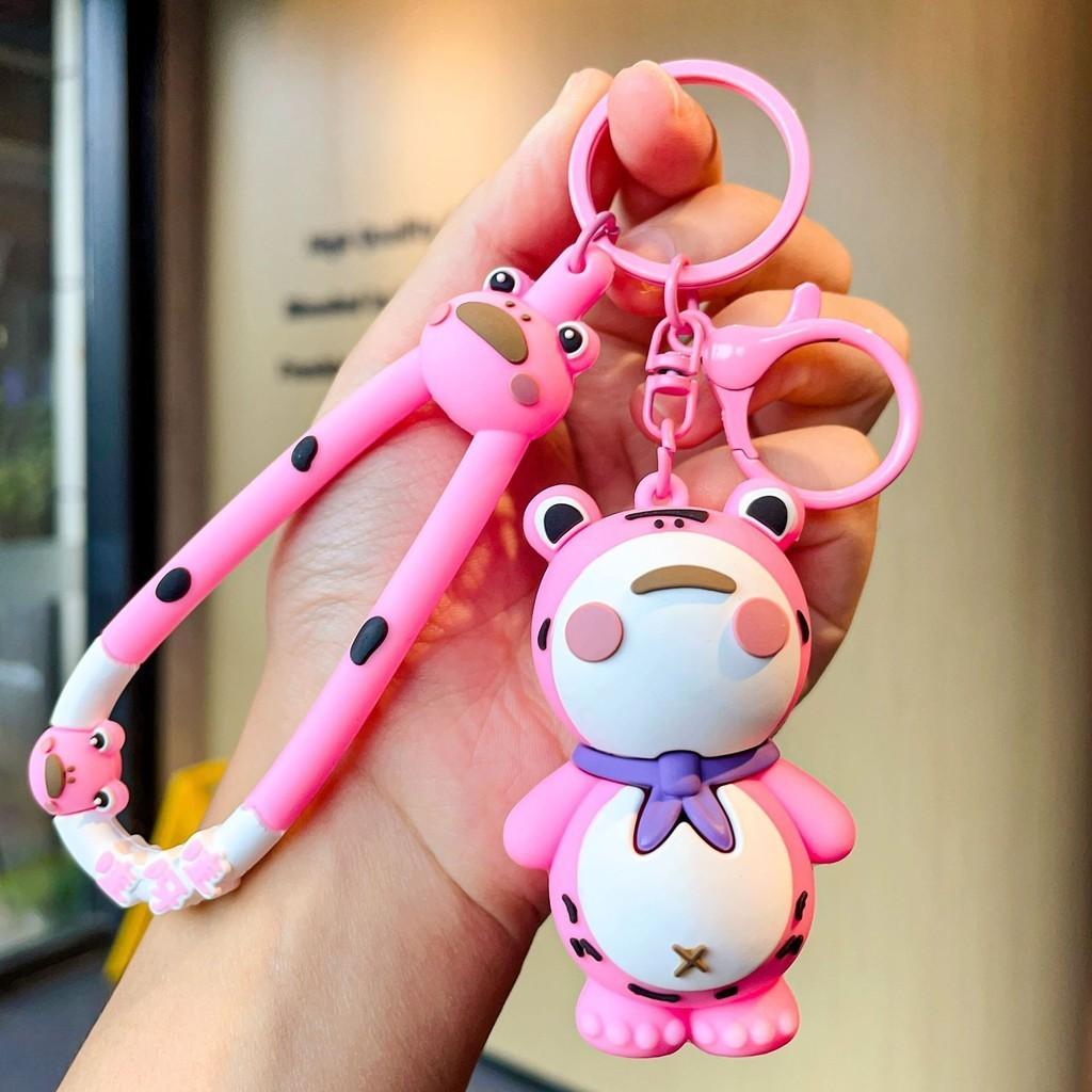 

And Fun Stylish Frog Keychain Silicone Design For Keys And Bags рожевий