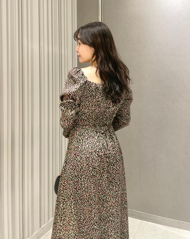 Crepe Satin Print Dress FWFO251074MIX0