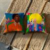 L-Lucilla Vecchiarino Cushion Cover Cushion Cover Pillowcase, Anti-Mite Invisible Zipper, Linen Sofa Cushion