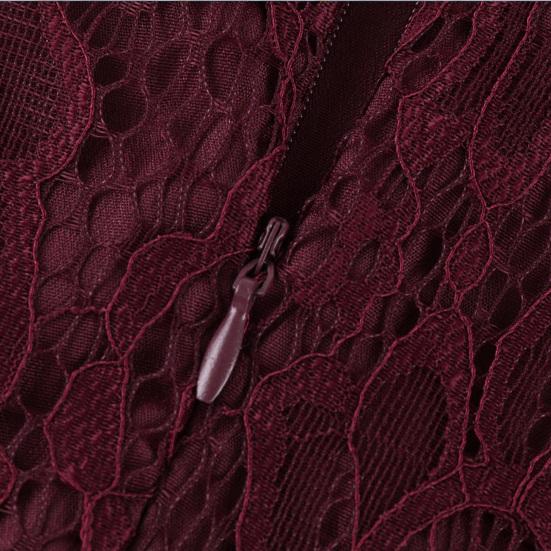 Formal Dress Hollow Out Lace Summer Crochet Large Hem Midi Dress for Wedding