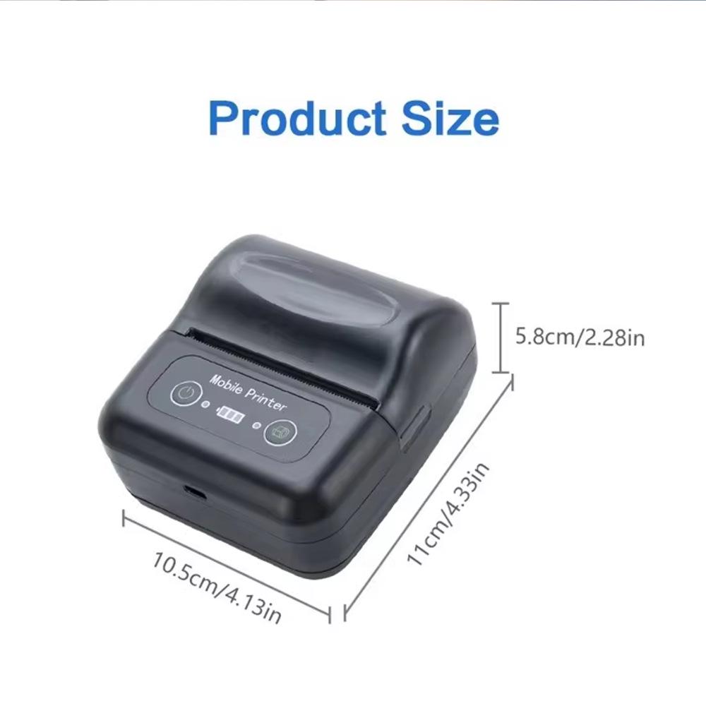 Portable 80mm Bluetooth Thermal Printer: Inkless Handheld Mini Cash Register for Receipts