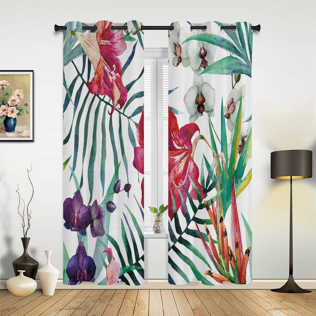 Red Oriental Ethnic Flowers Retro Curtains Bedroom Living Room Drapes Kitchen Children Window Curtain Home Decor Made Of Polyester Sitting Treatment