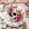 Rose Skull Butterfly 2D Wind Spinner Metal Hanging Rotator for Indoor Outdoor Garden Decor No Power Needed Easy to Install