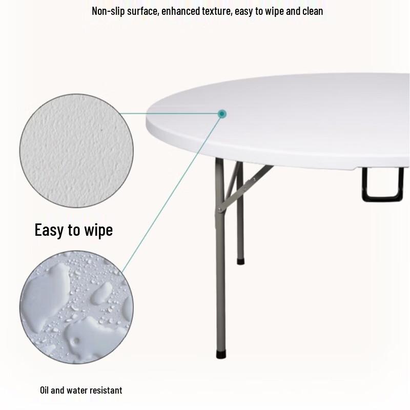 SNAIDO Portable Foldable Plastic Round Dining Table