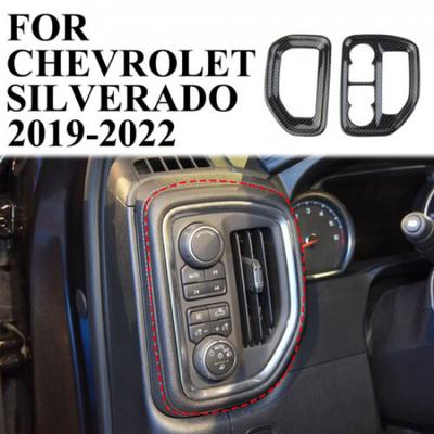 Carbon Style Central Control Air Vent Outlet Trim Cover for Chevrolet Silverado