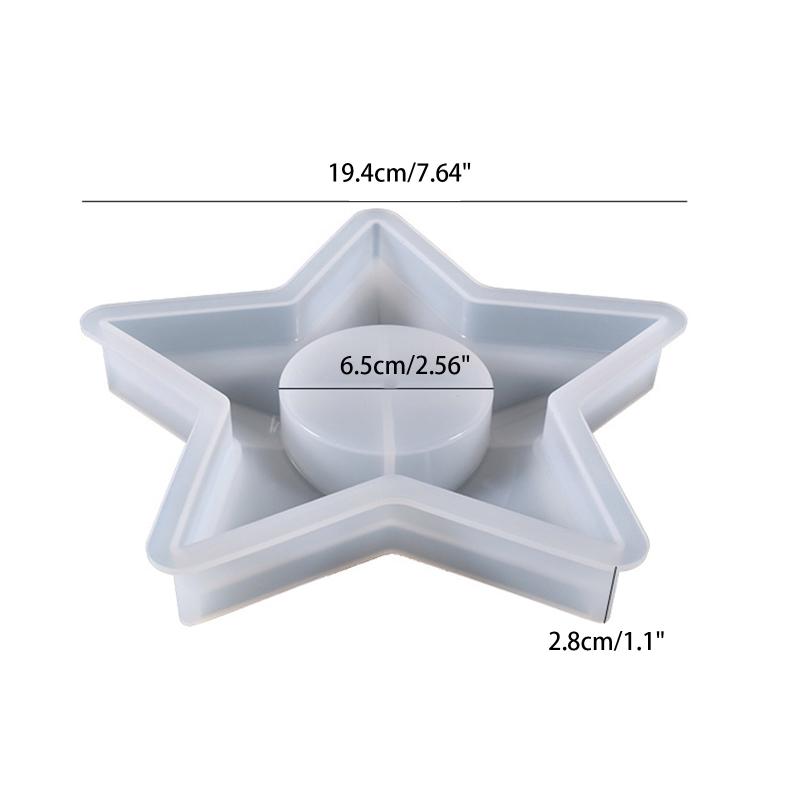 Star Moon-shaped Mold Resin Casting Candle Holder Silicone Mold Suitable for Epoxy Diy Candle Holder Family Table Decor