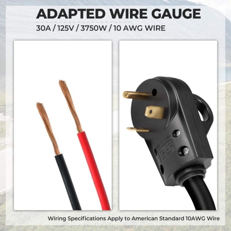 30Amp 125V Car Replacement Power Outlet Connectors With Metal Housing ABS Components For Camping Vehicles Power Supply