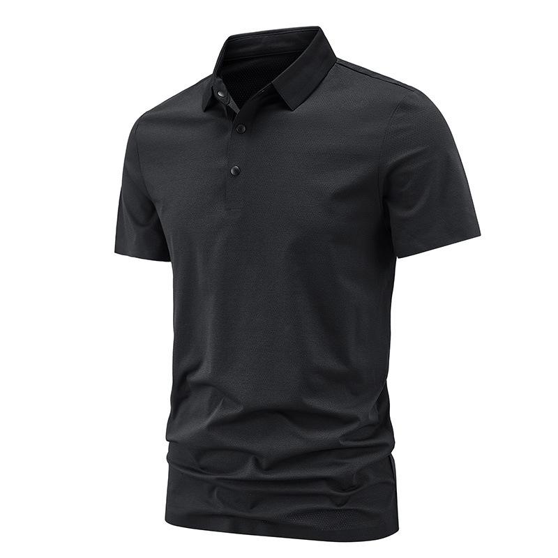 

Летняя быстросохнущая футболка мужская с коротким рукавом, с лацканами, деловая, бесшовная, поло, спортивная футболка с коротким рукавом, дышащая L