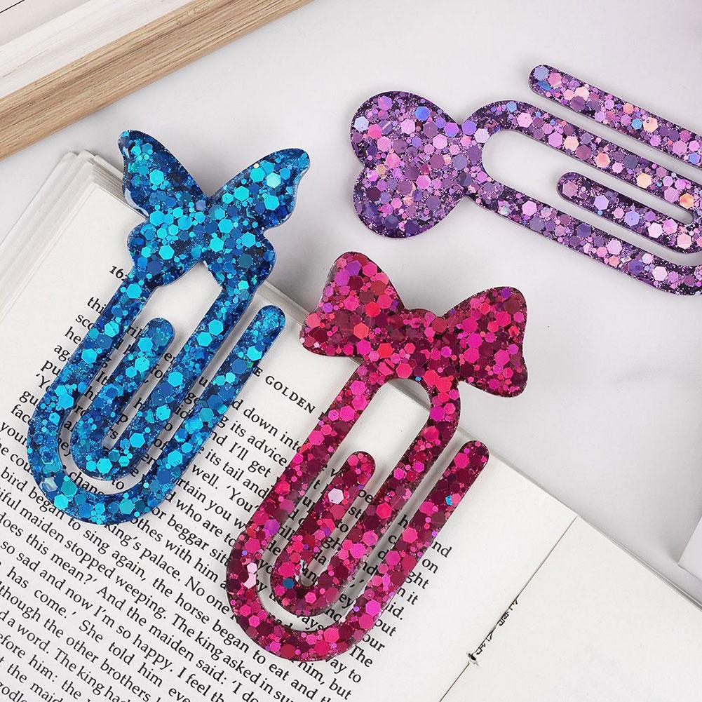Paperclips Bookmarks Silicone Mold,Butterflies/Heart/Star Resin Mold,DIY Unique Resin Craft Kits For Beginners