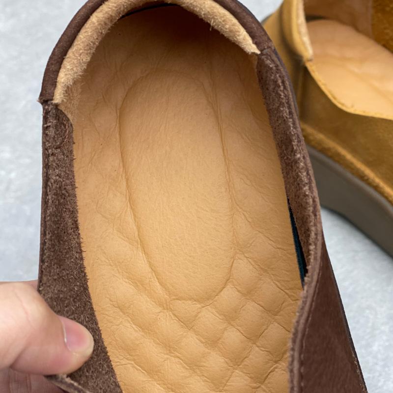 Johnature Vintage Handmade Genuine Leather Loafers Round Toe Thick Soled Cowhide Women's Slip-on Shoes