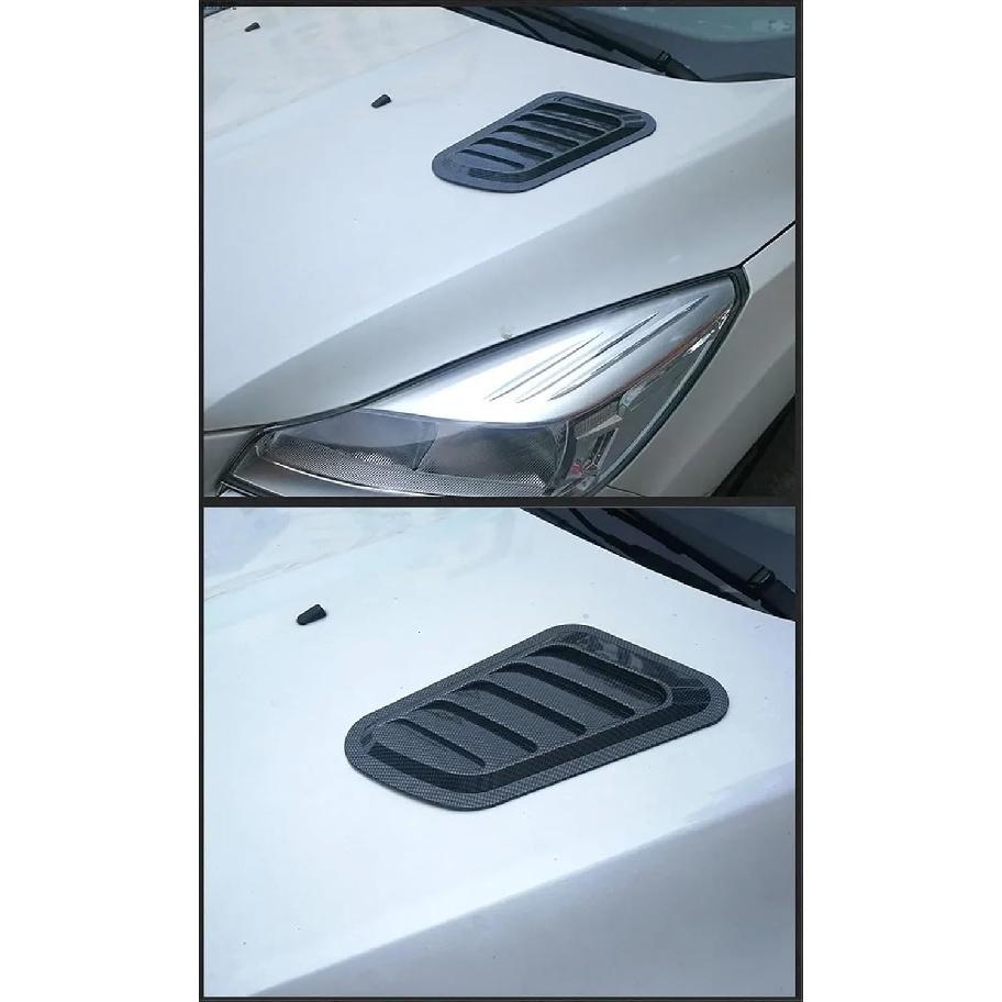 2 PCS Front Hood Side Air Flow Vent Intake Scoop Hole Cover Decoration Trim Sticker Universal Compatible with Ford F-150 Car Accessories(Black)