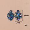 Sequins Acrylic Colorful Monstera Leaf Drop Earrings for Women Exaggerated Tropical Leaves Plant Earrings Fashion Jewelry Gifts
