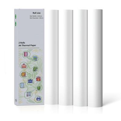 A4 Thermal Paper, 8.27' Thermal Paper(210 mm/6.5M Long) for Portable Printer, 25 Sheets/Roll, Compatible with ITP01/04, M832/834,A40