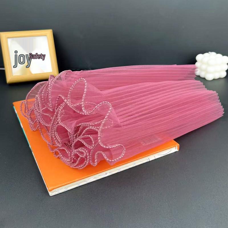 Korean Pearl Ruffle Gauze Floral Bouquet Wrapping Material - Pleated Mesh Wave Gauze