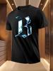 Graphic Tshirt - Light Yellow Shirt with Bold Blue 'B' Le...