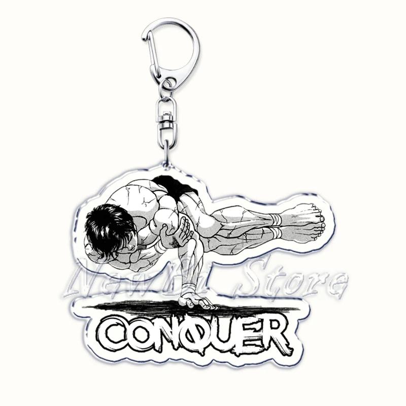 

Japanese Anime Hanma Baki Son of Ogre Keychain for Yuujirou Characters Pendant Key Chain Ring Keyring Jewelry Holiday Giftss
