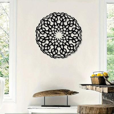 Vintage Bohemian Mandala Metal Wall Art Rustproof Iron Round Home Decor for Living Room