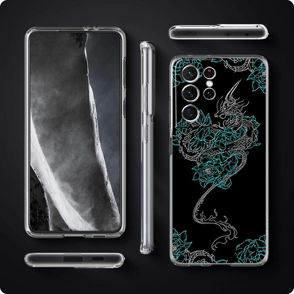 Husa de telefon Dragon Fashion pentru Samsung Galaxy S22 S21 S20 FE Ultra 5G S10 S10E S9 S8 Plus Note 10 20 Husa din silicon moale, transparent