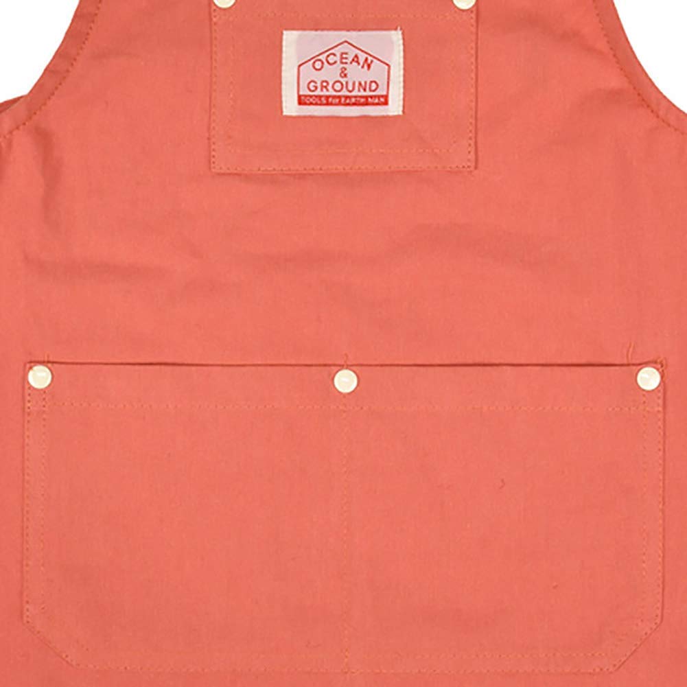 Ocean Ground Apron COOKDAY 1918003 & Set, Kids/Junior, Orange, Large,