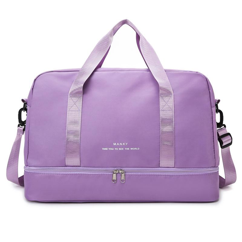 Ladies Large Capacity with Shoe Compartment Simple Casual Portable Travel Bag Dry and Wet Separation Sports Training Fitness Bag