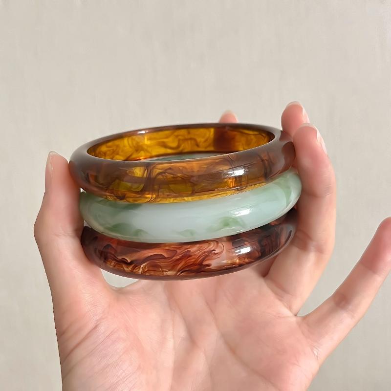 Smudged Resin Fine Bracelets For Women Vintage Acrylic Korean Jewelry Elegant Easy Match Simple Pulseras
