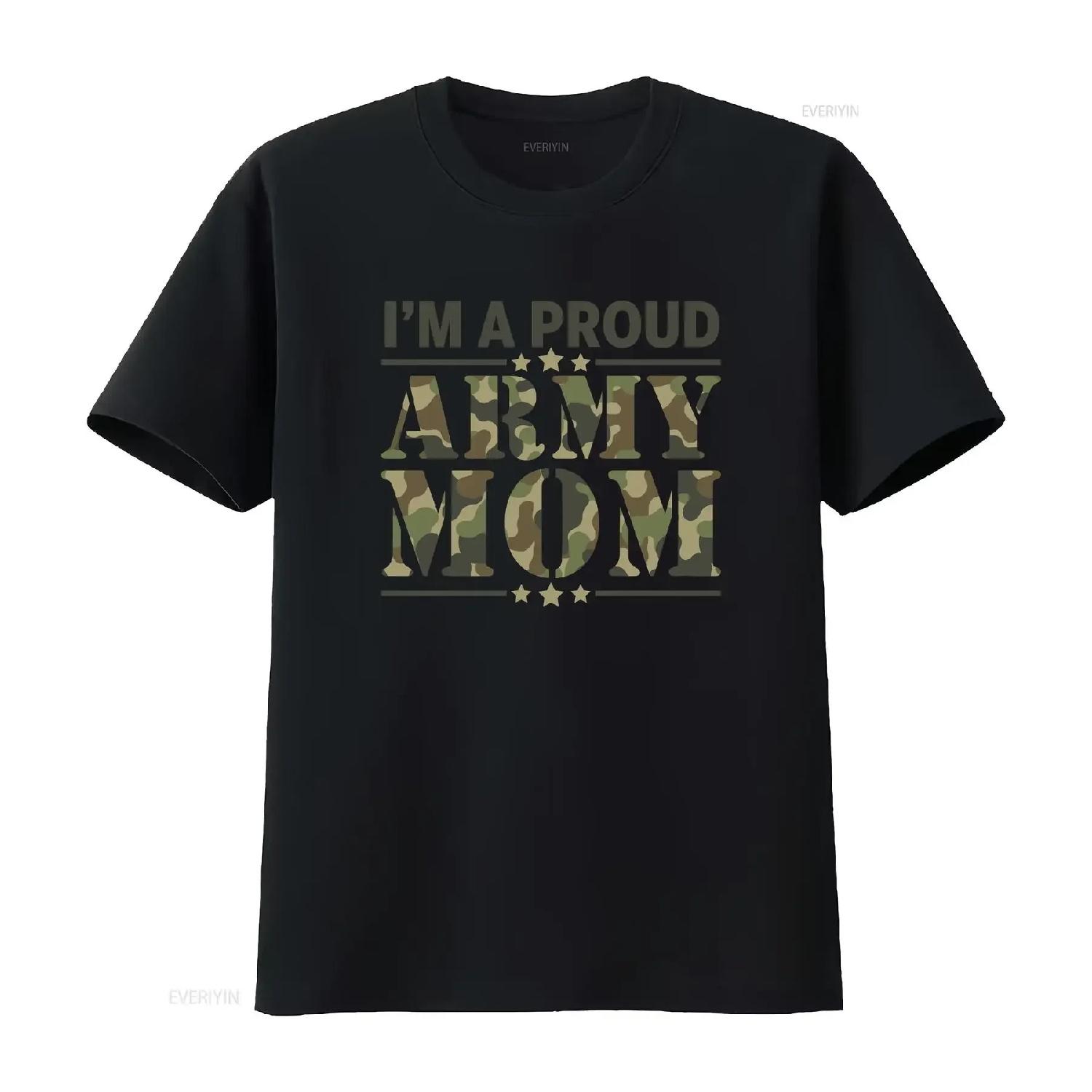 

Proud of army mom shirt Mother day gift for Mommy mama Mothers Best tee vintage Washed homme Top For Everyday Wear Comfortable XXXXXL чорний