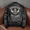 2023 neue Frühjahr männer Echte Leder Jacke Stickerei Bomber Rindsleder Air Force Jacke Motorrad Leder Mantel A2 Biker Kleidung