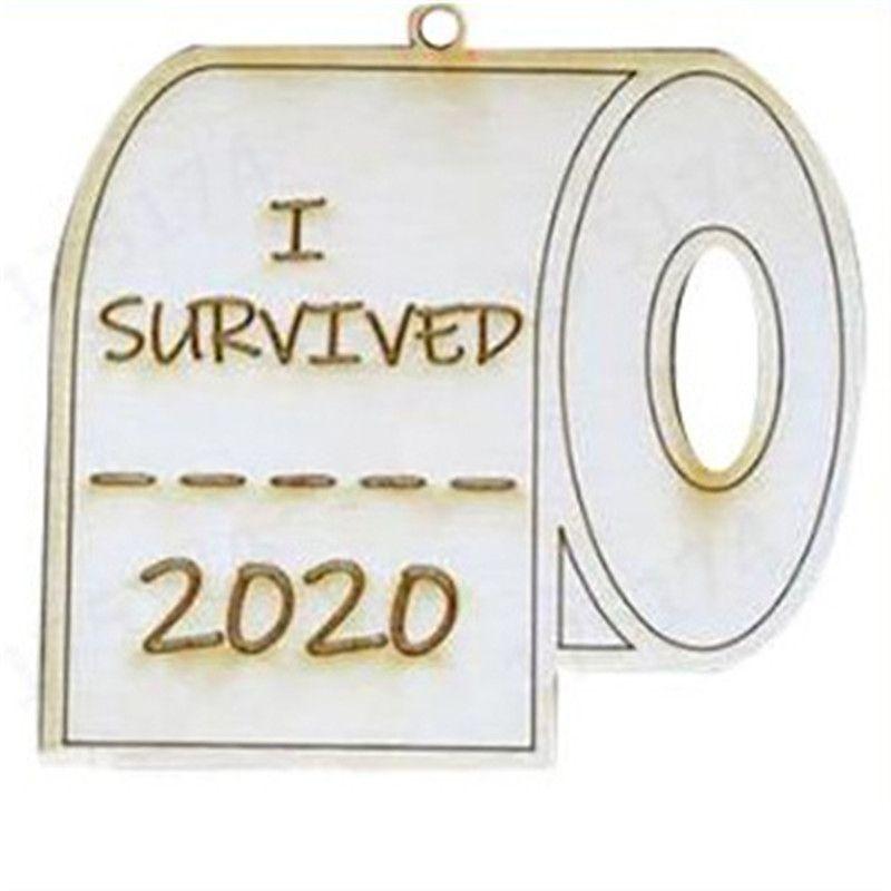 Charming Wooden 2020 Christmas Toilet Paper Santa Claus Quarantine Decoration