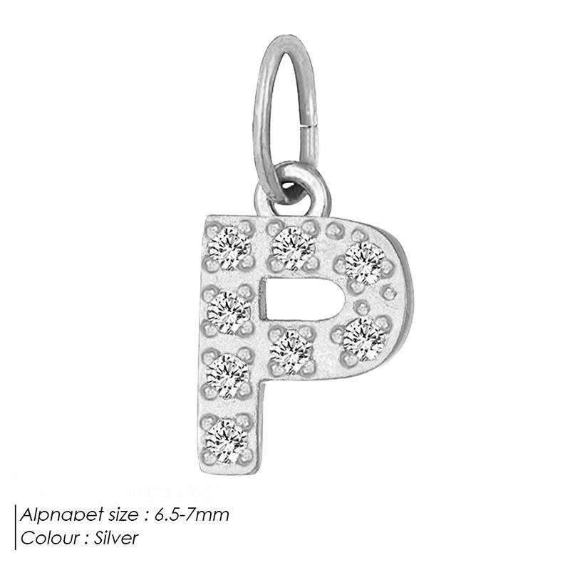 Europäischer & Amerikanischer Vollpavé Diamant Edelstahl Buchstabenanhänger mit DIY Zirkon Halskette & Armband Optionen