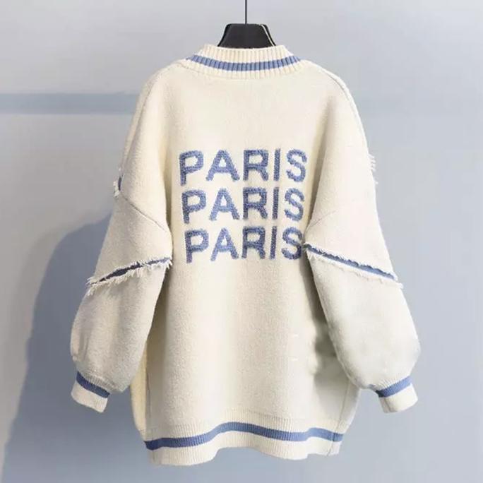 Vår och höst Dam Lösstickad Kofta Förtjockad Mellång Kofta