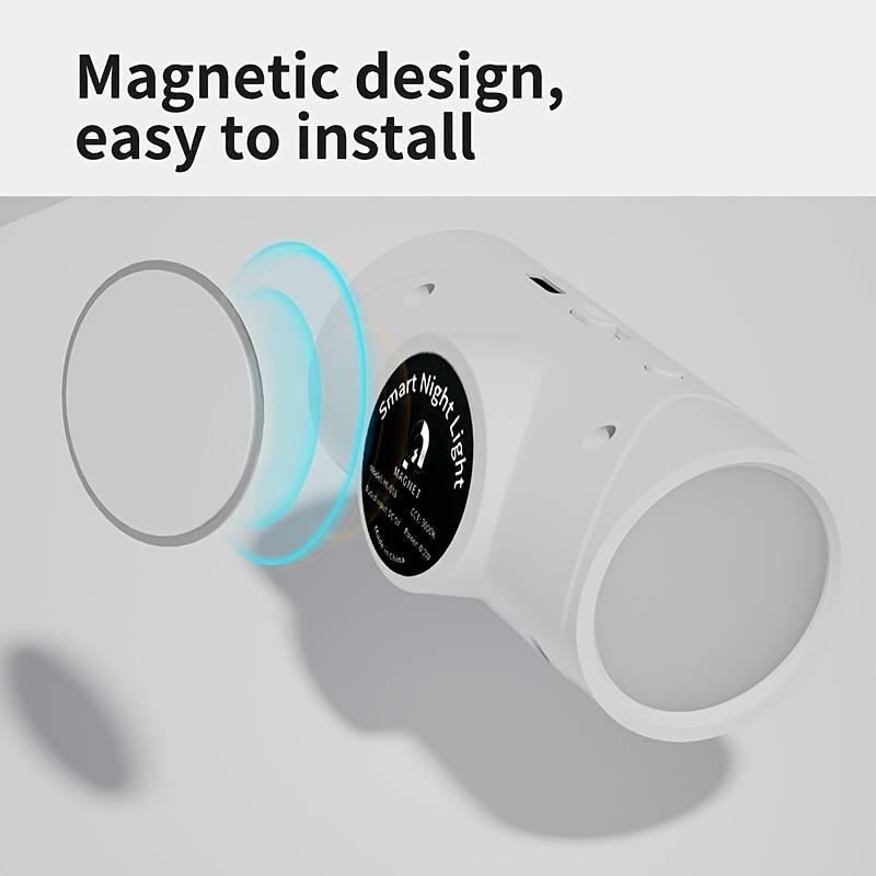 Uppladdningsbar LED-nattlampa med rörelsesensor, RGB-tonad omgivningsljus, Dimbar inomhuslampa, Magnetisk trappbelysning, Lämplig för entré