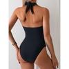 One-piece Swimsuit Women's Premium Sense Neck Deep V Lace Splicing Hot Spring Swimsuit Bikini Swimsuit