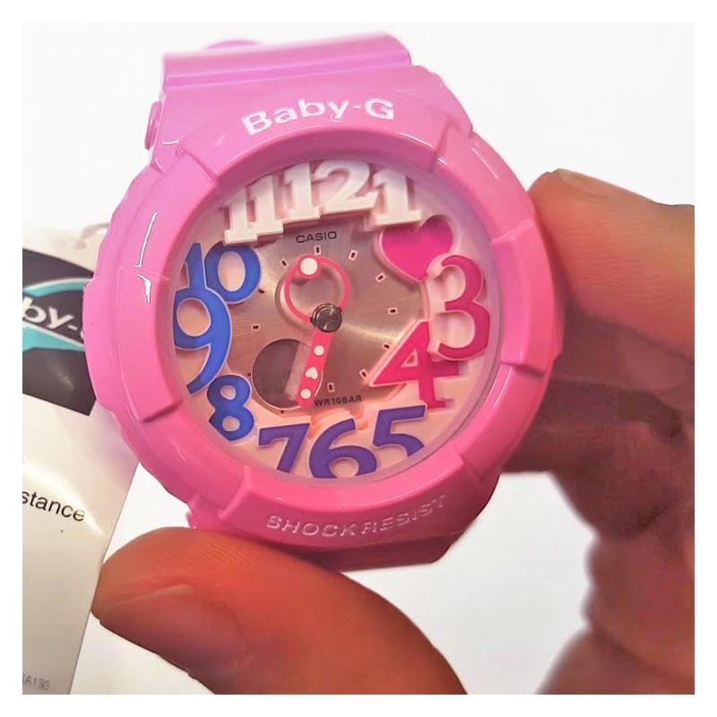 Casio CASIOBABY-G series, sweet, cute, dynamic and vibrant pink, shockproof, 100m waterproof, stopwatch calendar, quartz movement, resin BGA-131-4B3