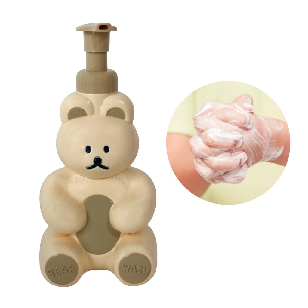 Butelka z pompką piankową Uroczy kształt misia Duża pojemność Butelka dozująca mydło w pianie do mycia twarzy i ciała