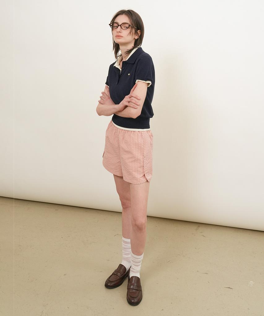 GENERALIDEA Airy Essential Collar Half Knit [Navy] / Wbe2L05513