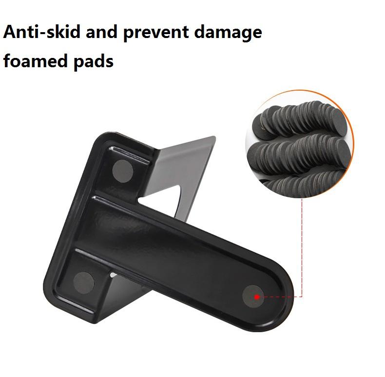 4Pcs Minimalist Metal Book Ends Heavy Duty Metal Bookends for Shelves Black Small Size