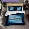 Argentina Football Pattern 3 Pieces Bedding Set Soft Microfiber Duvet Cover with Pillow Cases for Bedroom