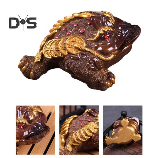 Kröten-Tee-Haustier, Farbwechsel-Harz-Ornament, Reichtumsattraktion, Kung-Fu-Tee-Haustier, Home-Office-Schreibtisch-Dekor, Teezeremonie-Zubehör