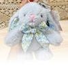 Plush Stuffed Plush Rabbit Keychain Flower Bowknot Rabbit Doll Keyring Car Key Pendant  Gifts