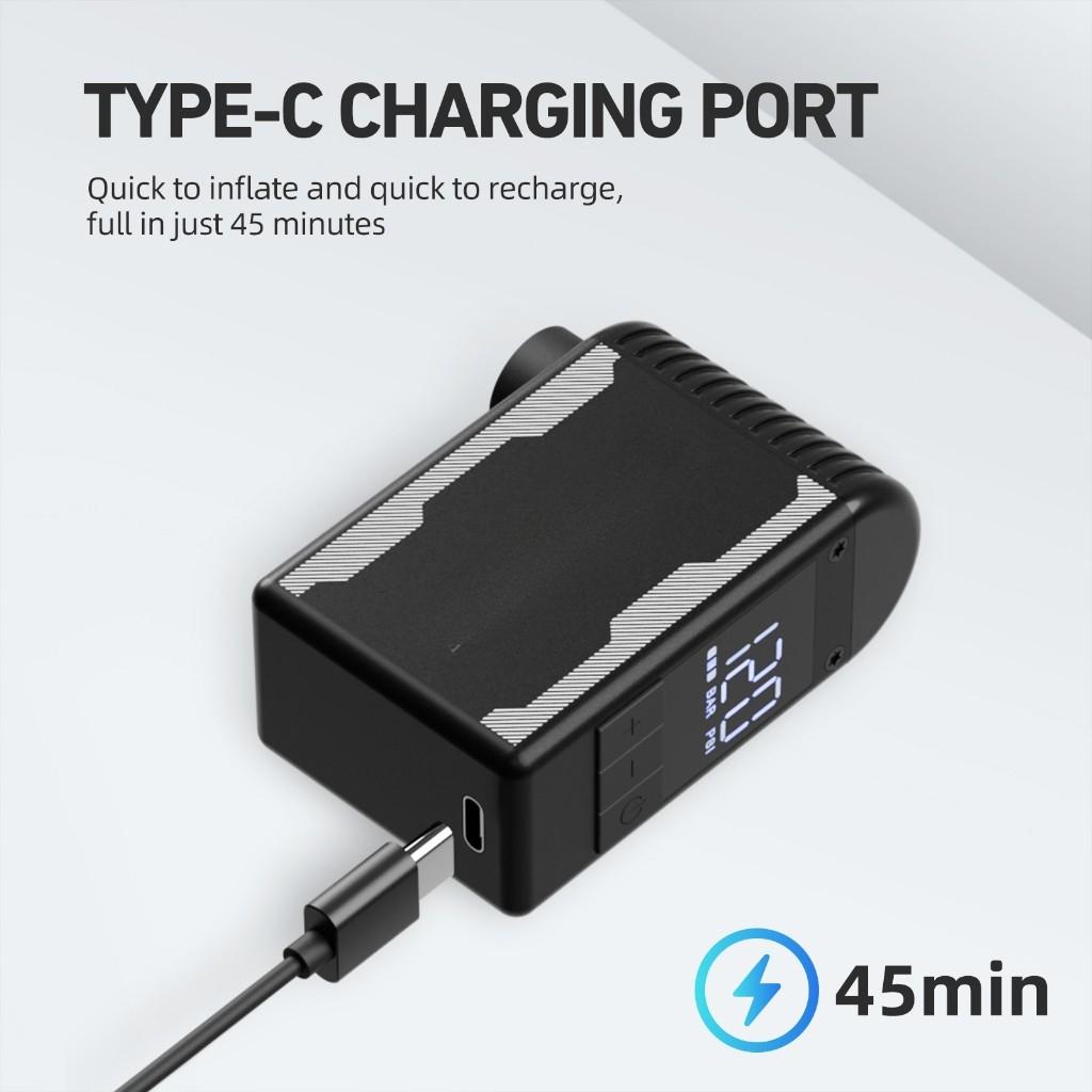 A2S MTB Road Tire 120 PSI Portable Pocket Bike Electric Air Pump Tire Pressure Digital Display Mini Fast Compressor