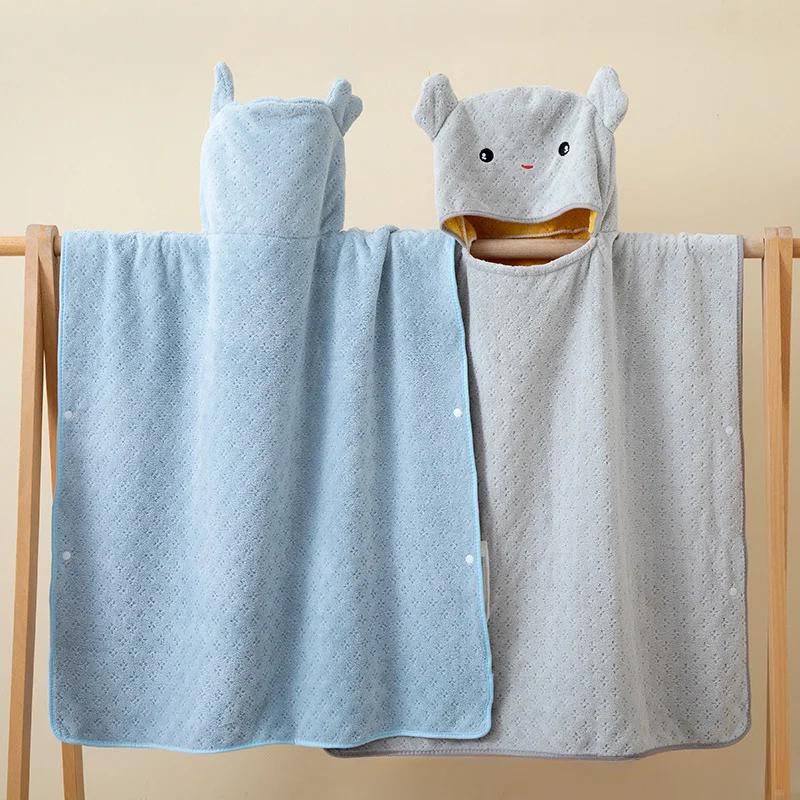Cartoon Kids Bathrobe Boys Girls Pajamas Toddler Clothing Children Soft Bath Robe Nightgown Coral Fleece Hooded Towel