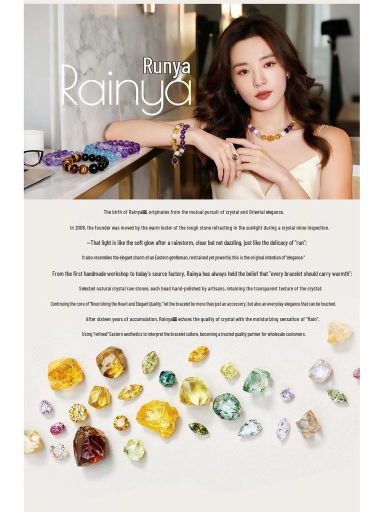 Runya Crystal 7A Grade Sunstone & Orange Moonstone Round Bead Bracelet - Natural Loose Spacer Beads