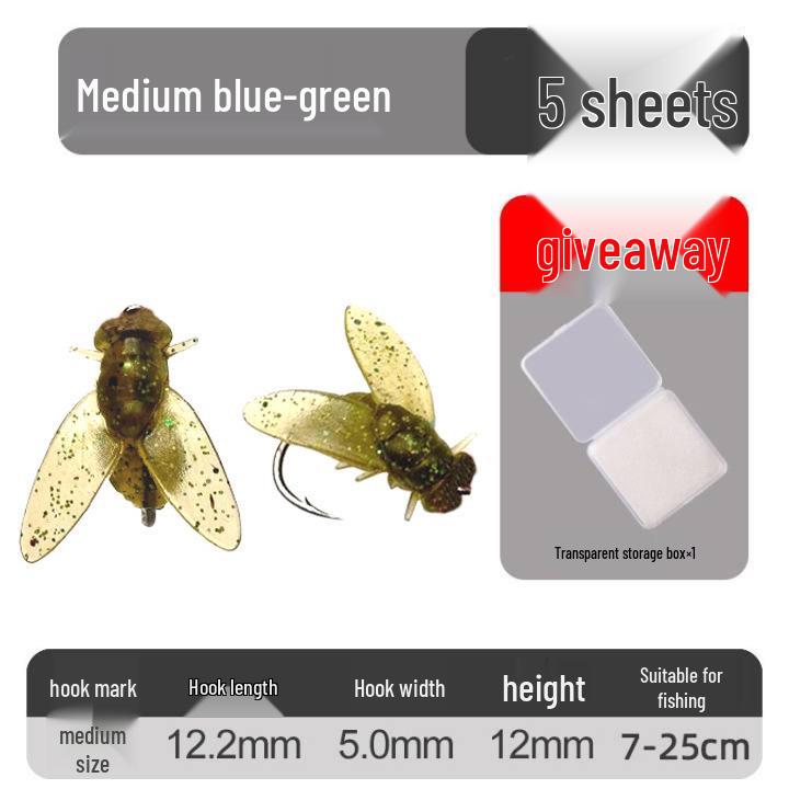 Bionischer Weichfliegenfischhaken: Künstlicher Insektenköder für Bachfischen, Weißfische und Döbel.