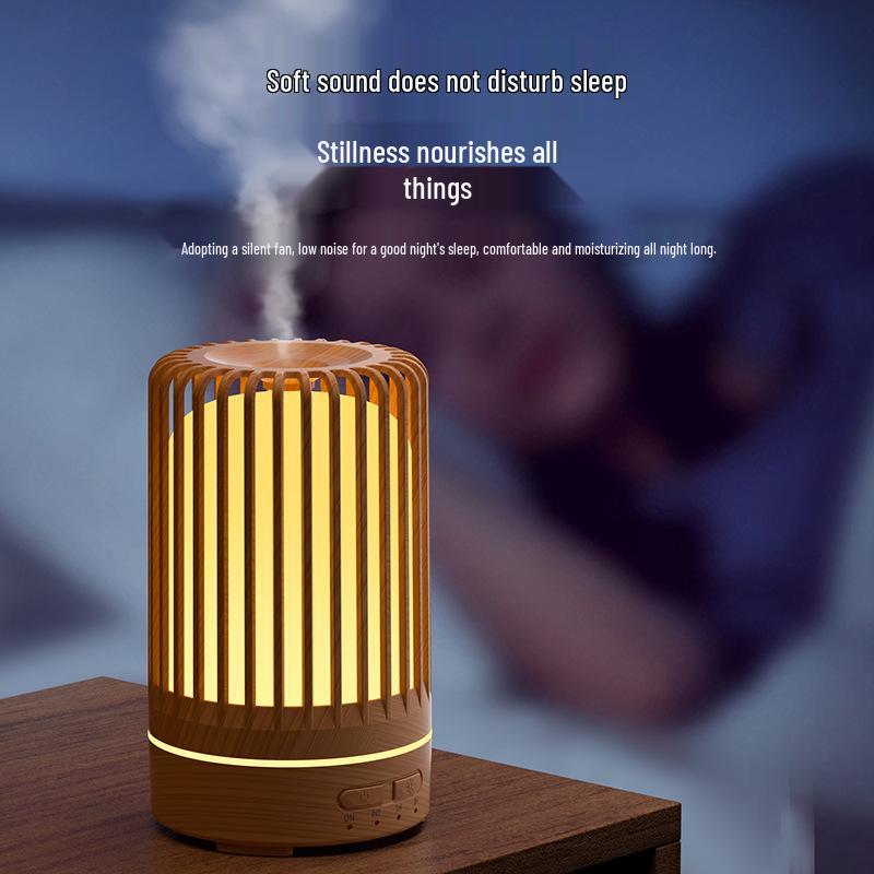 Wood Grain Ultrasonic Aroma Diffuser for Bedroom - Silent Essential Oil Humidifier